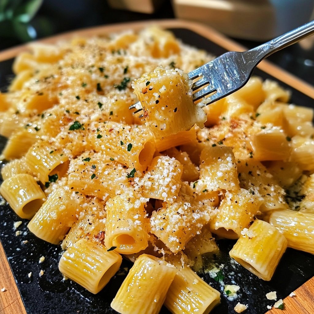 Rigatoni mit Olivenöl und Knoblauch