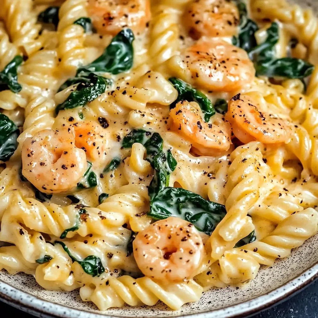 Nudeln in Lachs-Sahne-Soße und Spinat