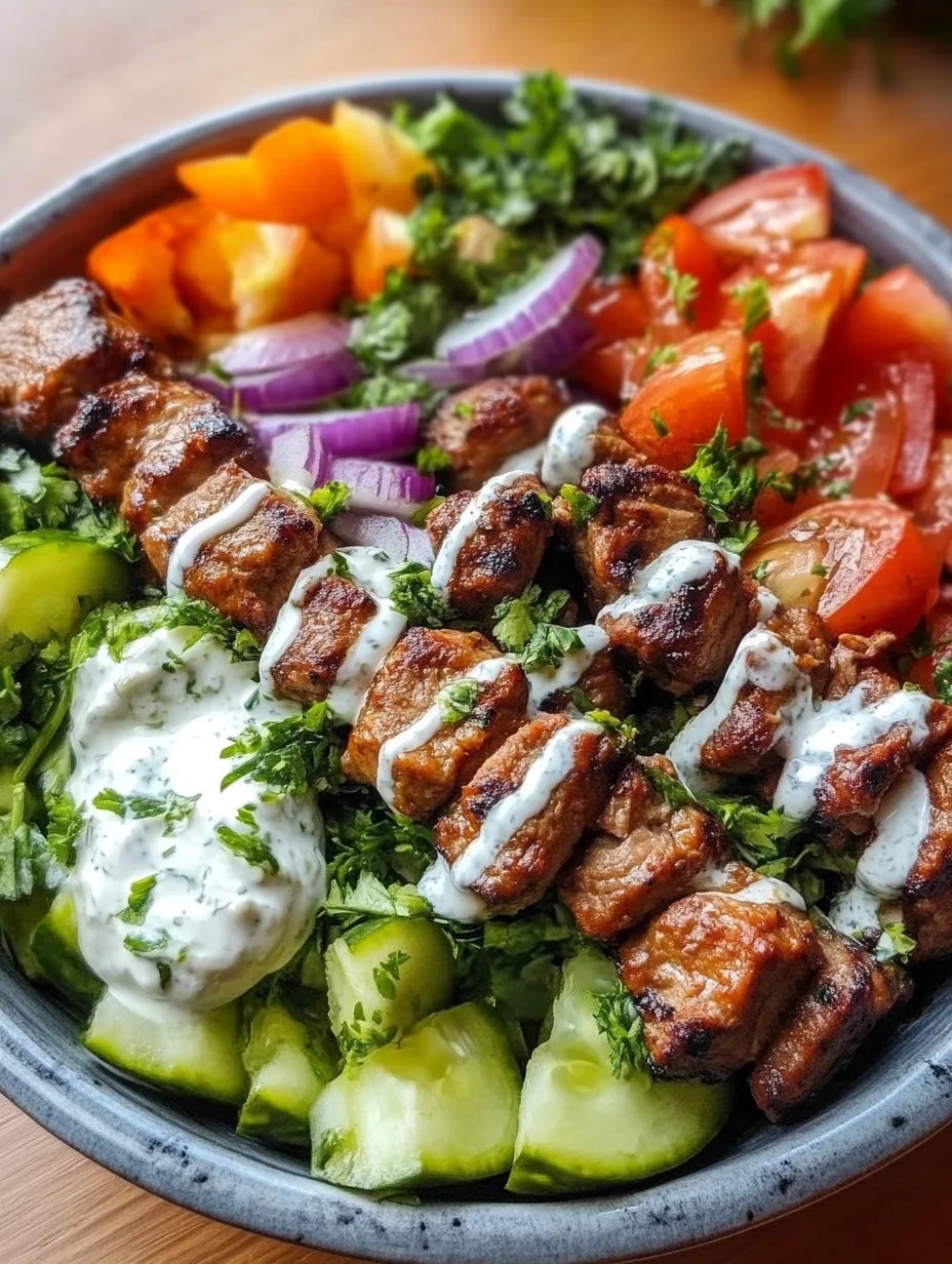 Kebab-Bowl mit hohem Eiweißgehalt