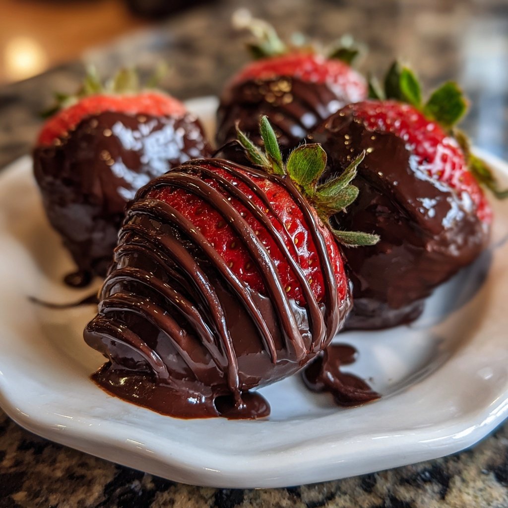 Erdbeeren mit Schokolade überzogen