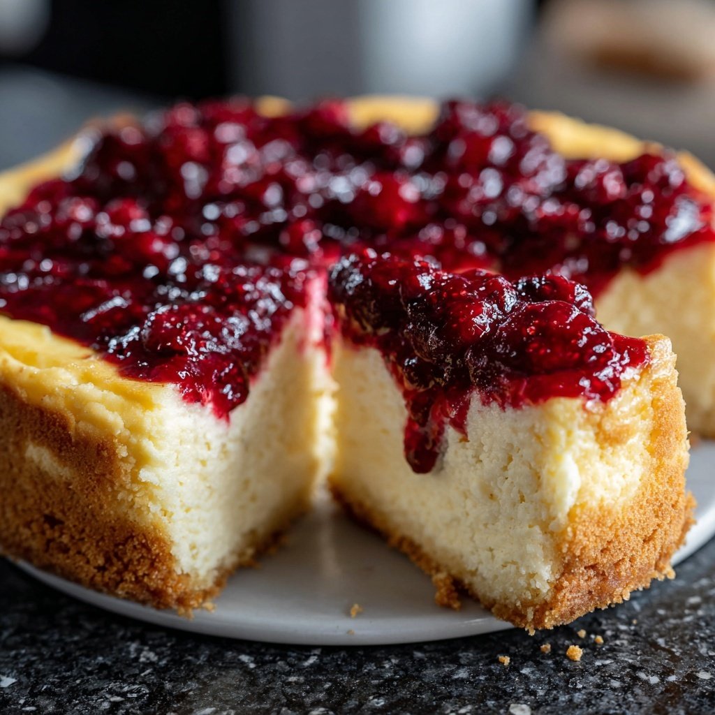 Käsekuchen mit Fruchtspiegel