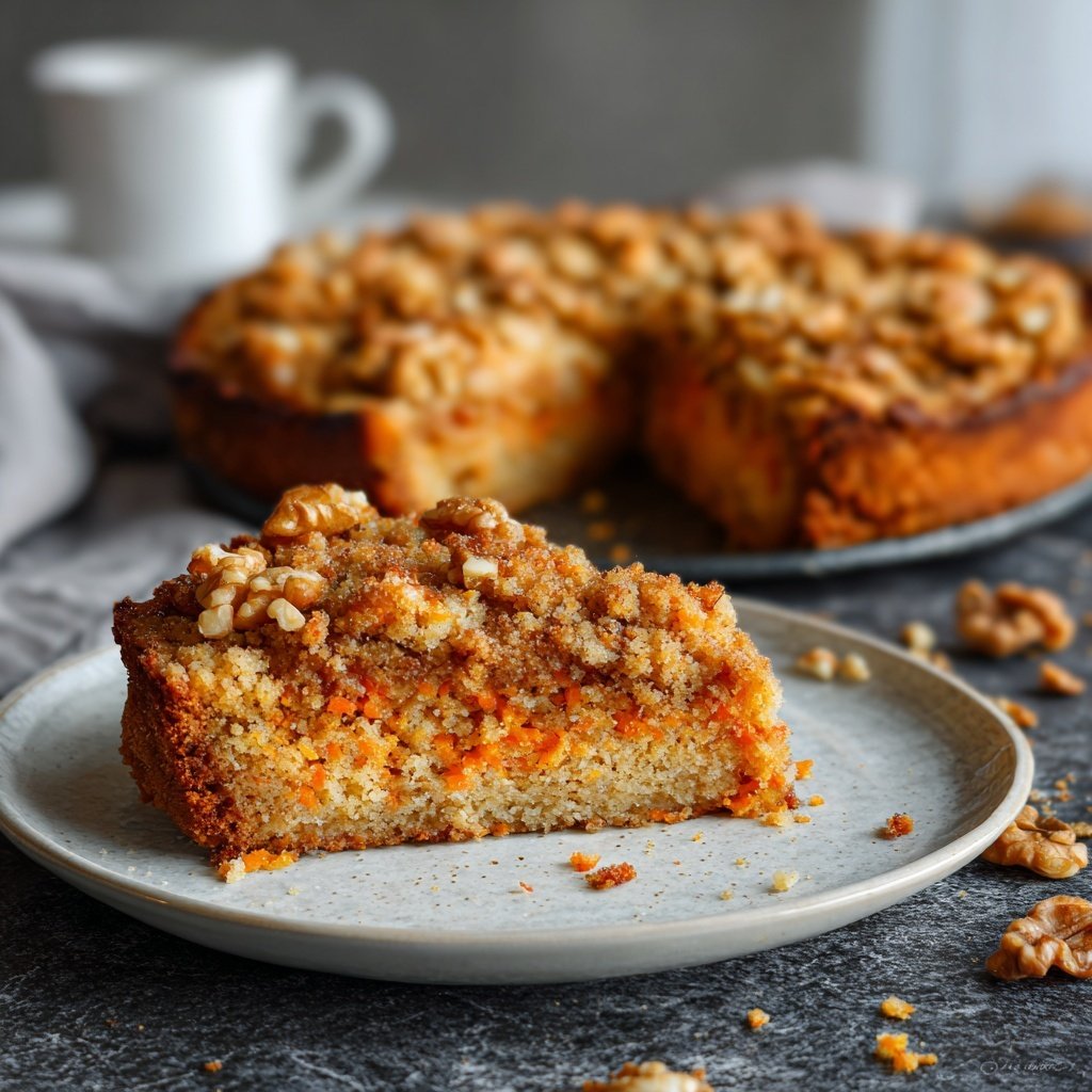 Karottenkuchen Mit Walnuss Streusel