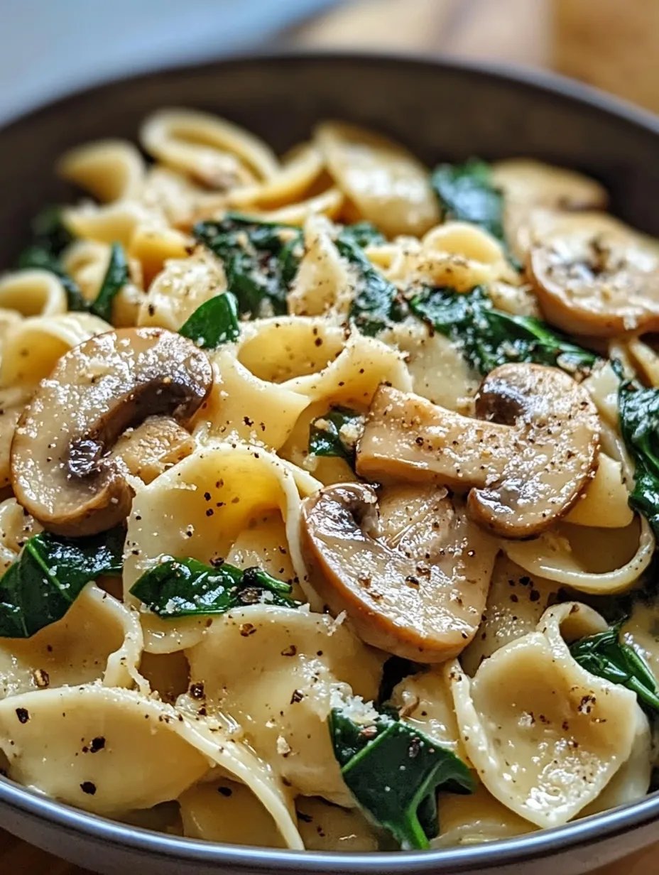 Mushroom Spinach Pasta