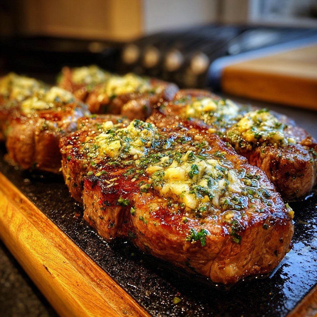 Gegrilltes Rumpsteak Mit Knoblauchbutter