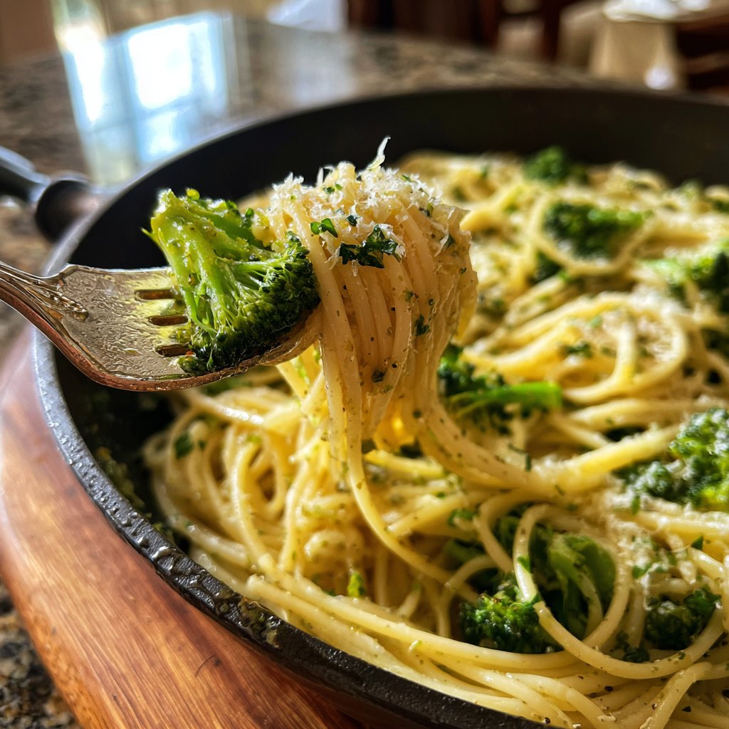 Spaghetti mit Brokkoli und Zitronenöl