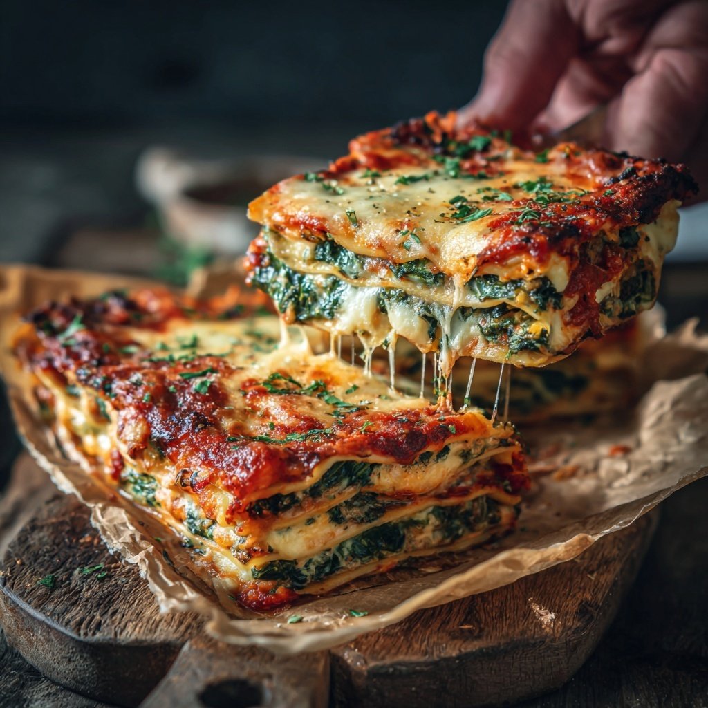 Vegetarische Spinat Lasagne