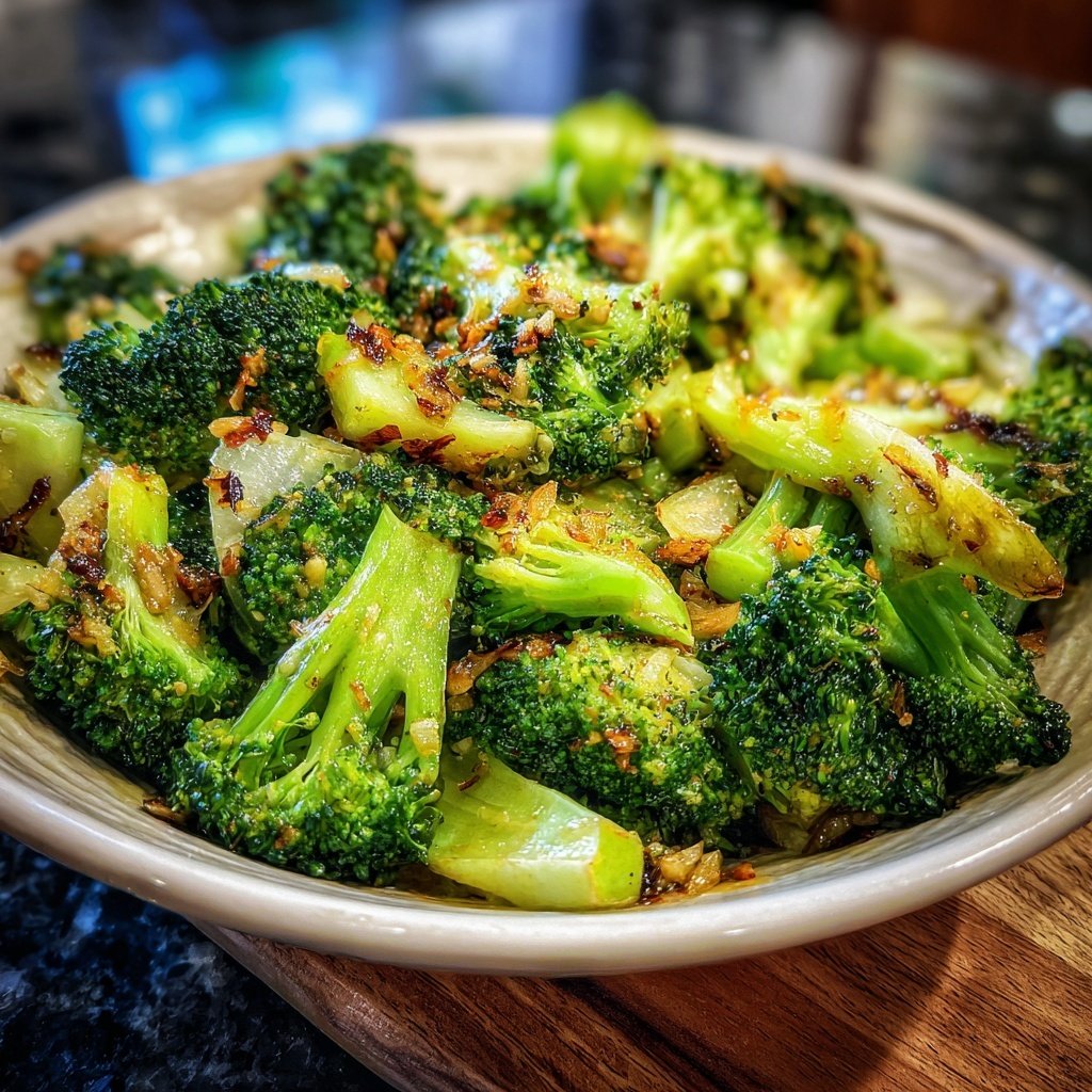 Brokkoli Pfanne Mit Knoblauch