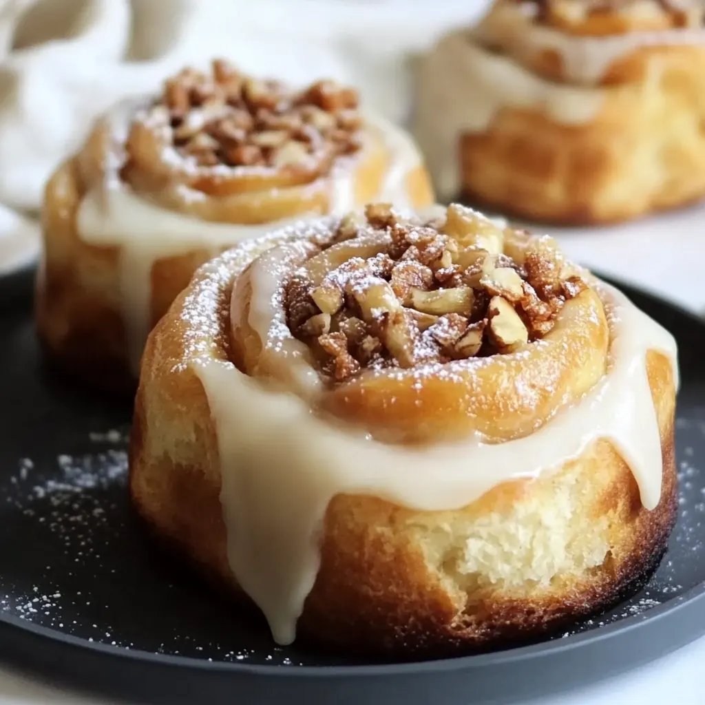 Fluffige amerikanische Zimtschnecken mit Frischkäse-Topping