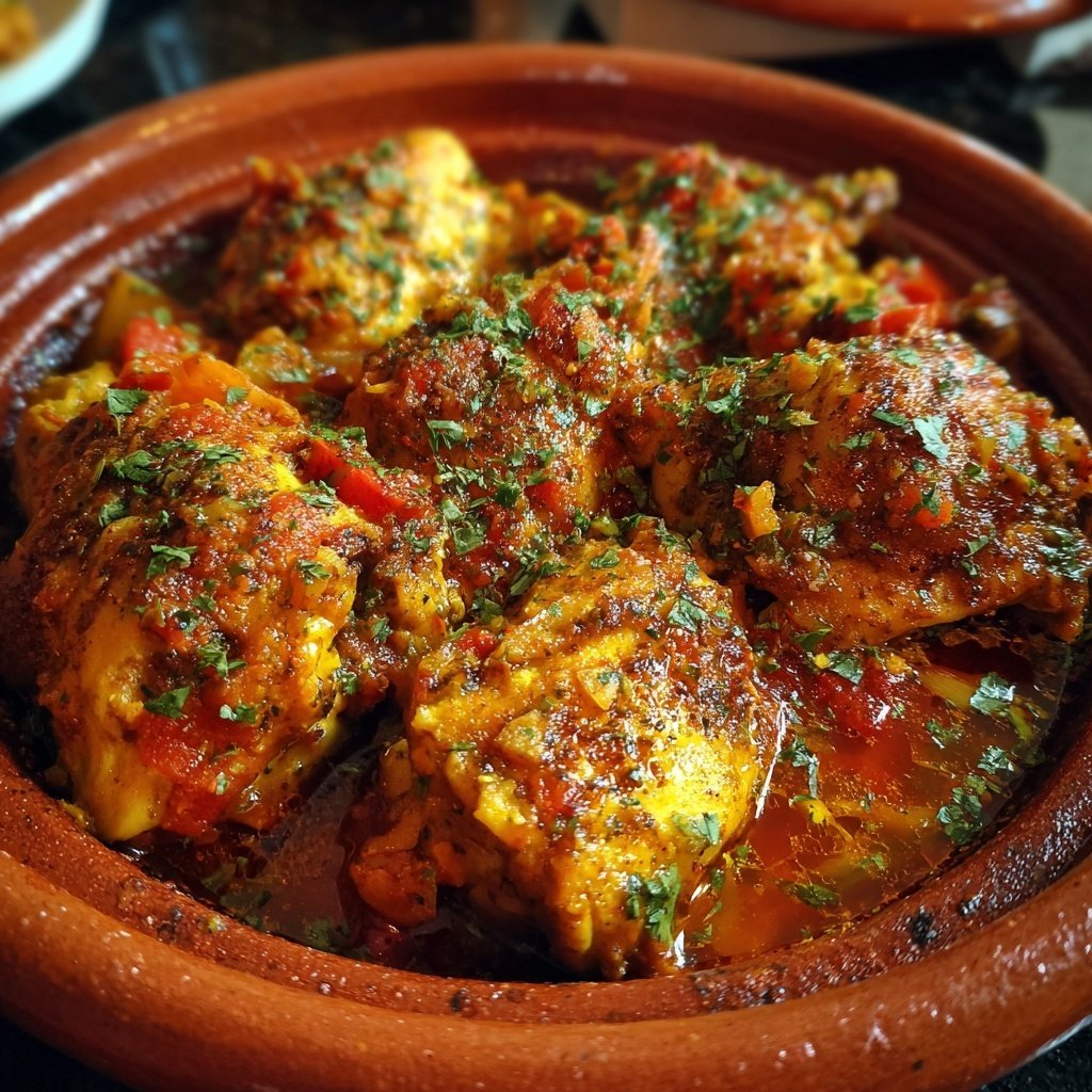 Internationale Küche Marokkanisches Hähnchen-Tagine