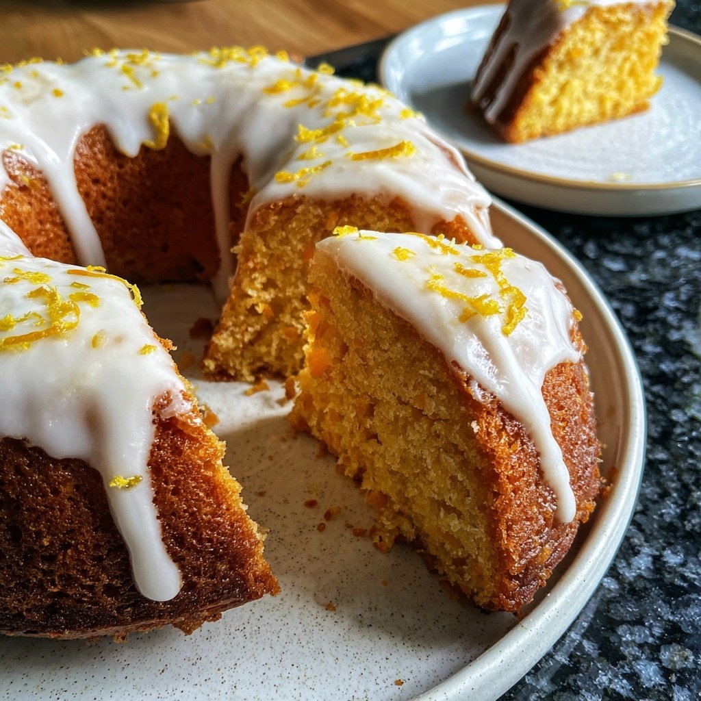 Karottenkuchen Mit Zitronen Glasur